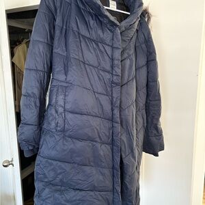 Women's Navy Puffer Coat